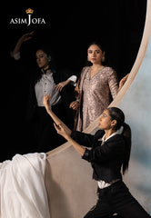 Asim Jofa Unstitched 3 Piece Luxury Festive Rejoice AJLFF-10 Embroidered Zari Tissue 3 Pcs