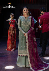 Asim Jofa Unstitched 3 Piece Luxury Festive Rejoice AJLFF-13 Embroidered Chiffon 3 Pcs