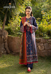 Asim Jofa Designers Limited Edition Ajuwd-14 Embroidered Khaddar Stitched 3 Pcs
