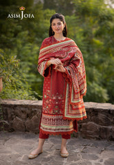 Asim Jofa Winter Collection Ajuw-35 Printed Khaddar 3 Pcs