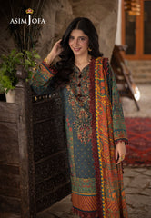 Asim Jofa Winter Collection Ajuw-21 Embroidered Viscose 3 Pcs
