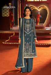 Asim Jofa Unstitched 3 Piece Luxury Festive Rejoice AJLFF-15 Embroidered Chiffon 3 Pcs