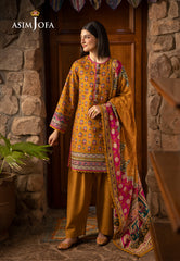 Asim Jofa Designers Limited Edition Ajuwd-56 Printed Khaddar 3 Pcs
