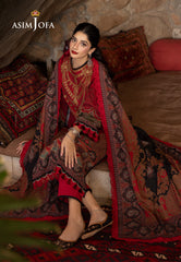 Asim Jofa Winter Collection Ajuw-02 Embroidered Khaddar 3 Pcs