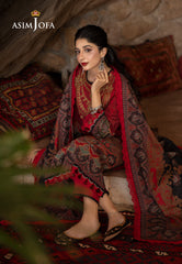Asim Jofa Winter Collection Ajuw-02 Embroidered Khaddar 3 Pcs