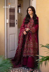 Asim Jofa Pashmina Ajki-10 Embroidered Twill 3 Pc