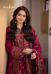 Asim Jofa Pashmina Ajki-10 Embroidered Twill 3 Pc
