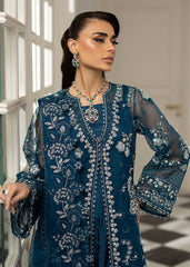 La More Unstitched 3 Piece Festive Formals Suit-Blue Mirage
