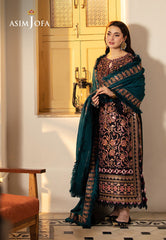 Asim Jofa Pashmina Ajki-06 Embroidered Twill 3 Pc