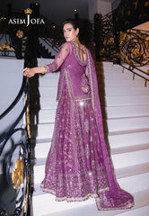 Asim Jofa Designers Limited Edition Ajffd-01 Embroidered Net Stitched 3 Pcs