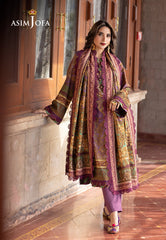 Asim Jofa Winter Collection Ajuw-22 Embroidered Viscose 3 Pcs