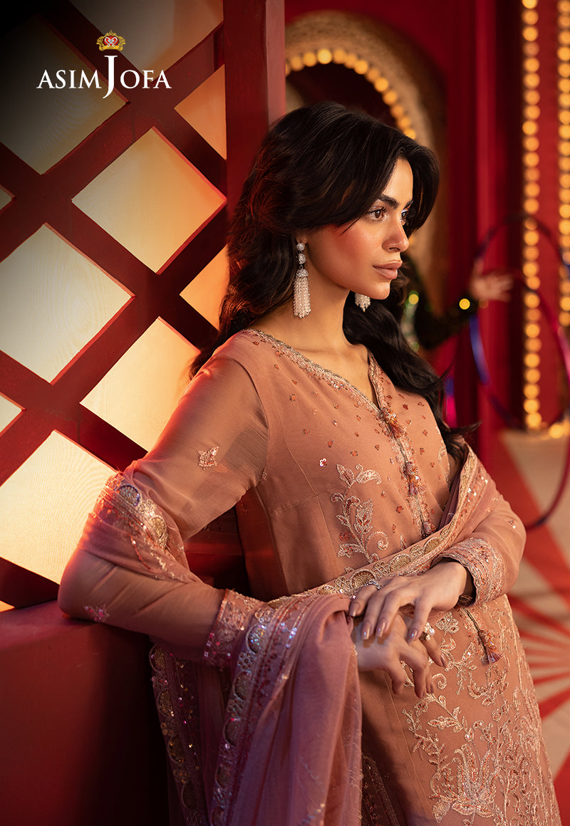 Asim Jofa Unstitched 3 Piece Luxury Festive Rejoice AJLFF-16 Embroidered Chiffon 3 Pcs