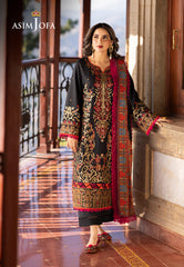 Asim Jofa Winter Collection Ajuw-28 Embroidered Viscose 3 Pcs