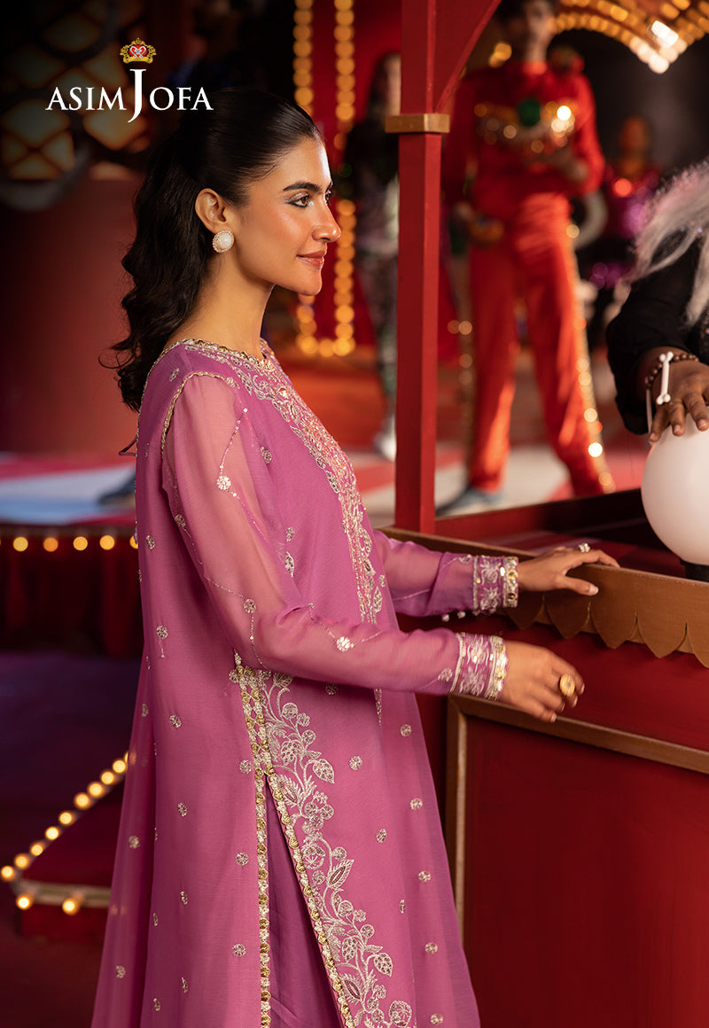 Asim Jofa Unstitched 3 Piece Luxury Festive Rejoice AJLFF-07 Embroidered Chiffon 3 Pcs