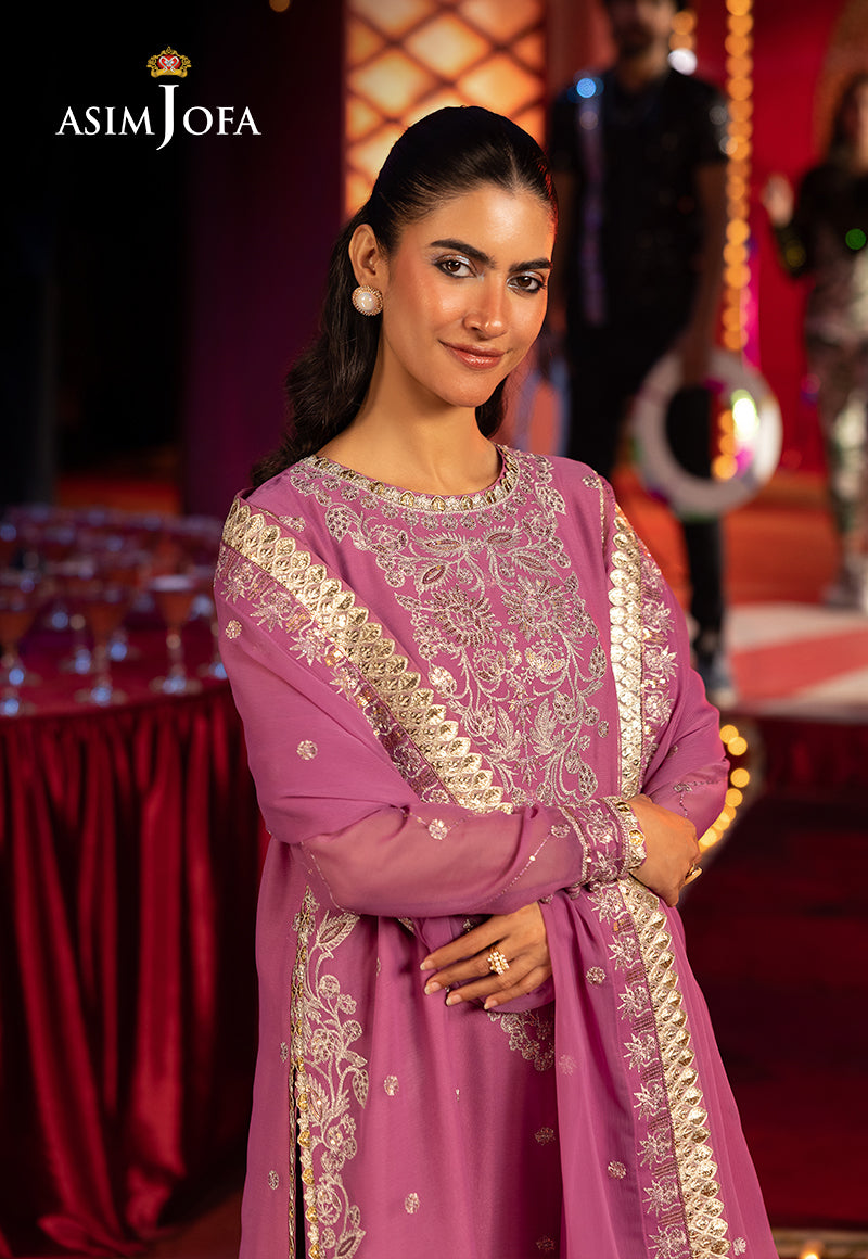 Asim Jofa Unstitched 3 Piece Luxury Festive Rejoice AJLFF-07 Embroidered Chiffon 3 Pcs