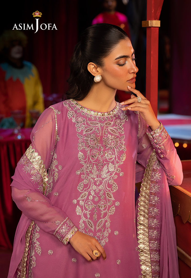 Asim Jofa Unstitched 3 Piece Luxury Festive Rejoice AJLFF-07 Embroidered Chiffon 3 Pcs