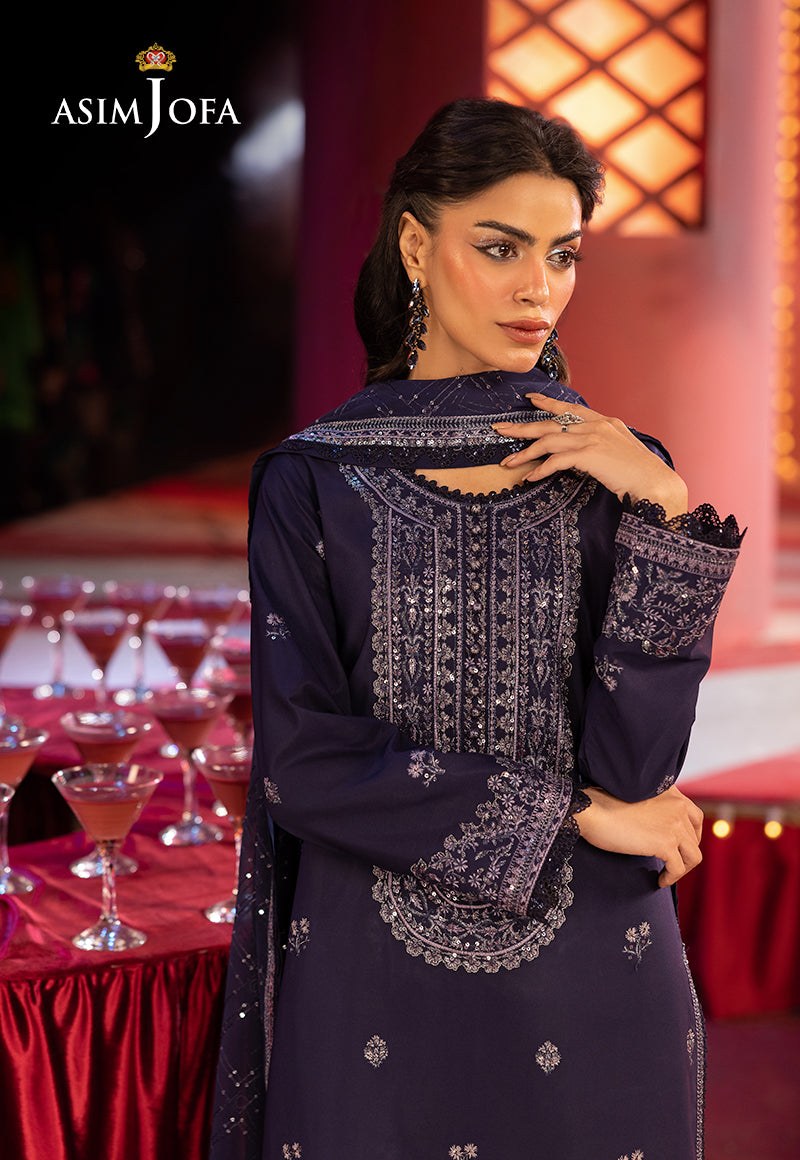 Asim Jofa Unstitched 3 Piece Luxury Festive Rejoice AJLFF-03 Embroidered Silk 3 Pcs