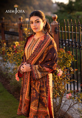 Asim Jofa Winter Collection Ajuw-65 Printed Viscose 3 Pcs