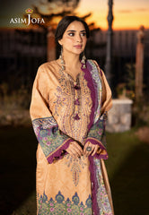 Asim Jofa Winter Collection Ajuw-19 Embroidered Viscose 3 Pcs