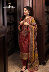 Asim Jofa Prints Unstitched Drop 1 Ajubj-42 Printed Lawn 3 Pcs