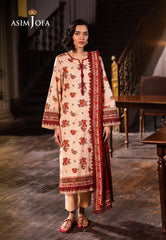 Asim Jofa Prints Unstitched Drop 2 Ajubj-54 Printed Lawn 3 Pc