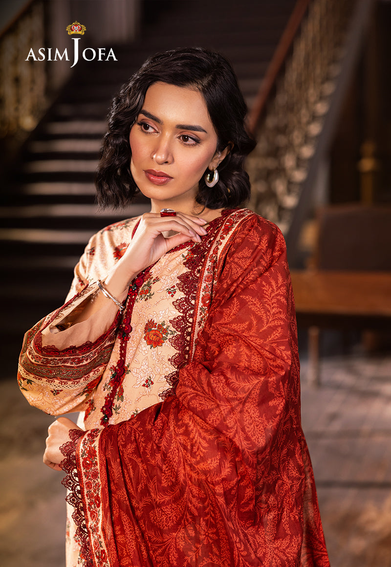 Asim Jofa Prints Unstitched Drop 2 Ajubj-54 Printed Lawn 3 Pc
