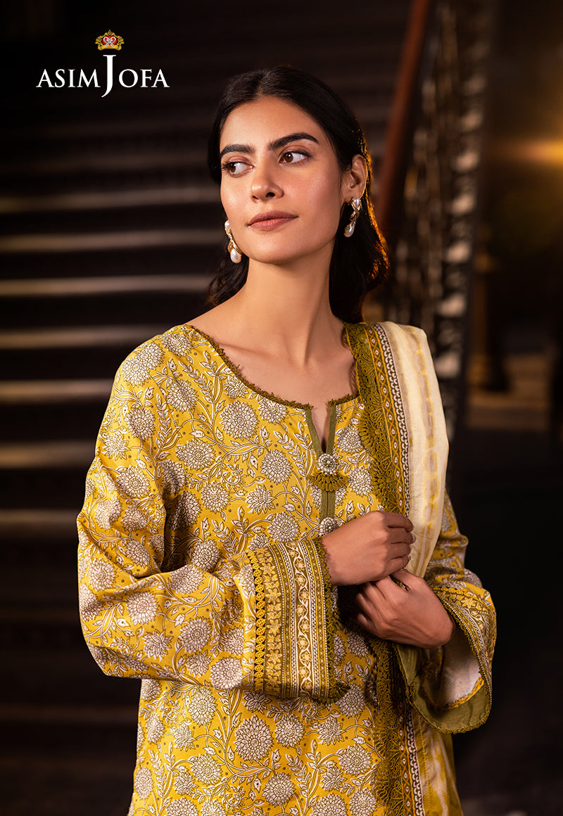 Asim Jofa Prints Unstitched Drop 2 Ajubj-51 Printed Lawn 3 Pc