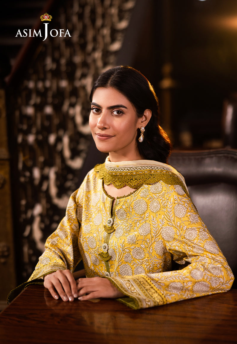Asim Jofa Prints Unstitched Drop 2 Ajubj-51 Printed Lawn 3 Pc
