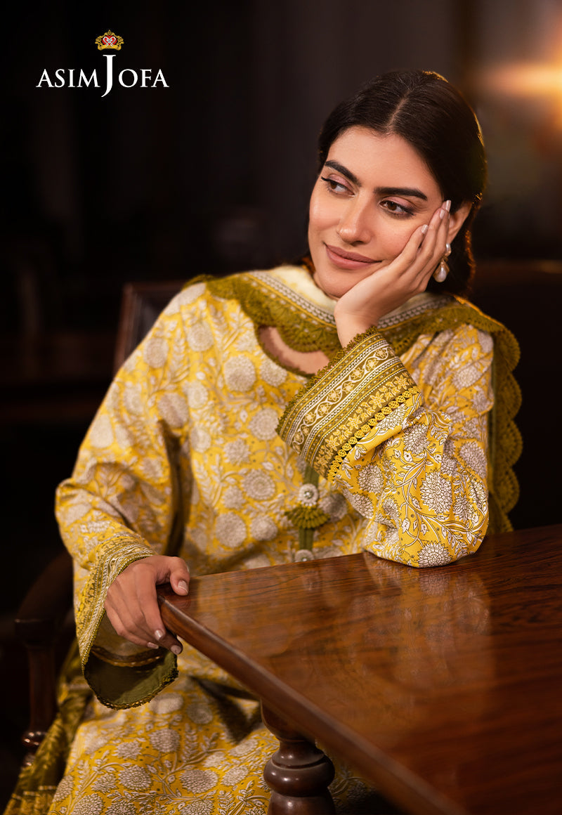 Asim Jofa Prints Unstitched Drop 2 Ajubj-51 Printed Lawn 3 Pc