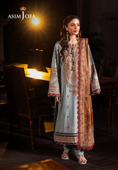 Asim Jofa Prints Unstitched Drop 2 Ajubj-11 Printed Embroidered Lawn 3 Pc