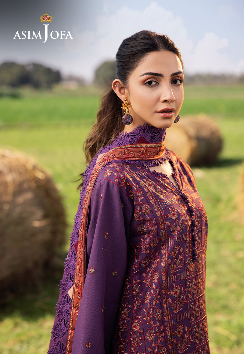 Asim Jofa Luxury Lawn 25 Ajell-13 Embroidered Lawn 3 Pcs