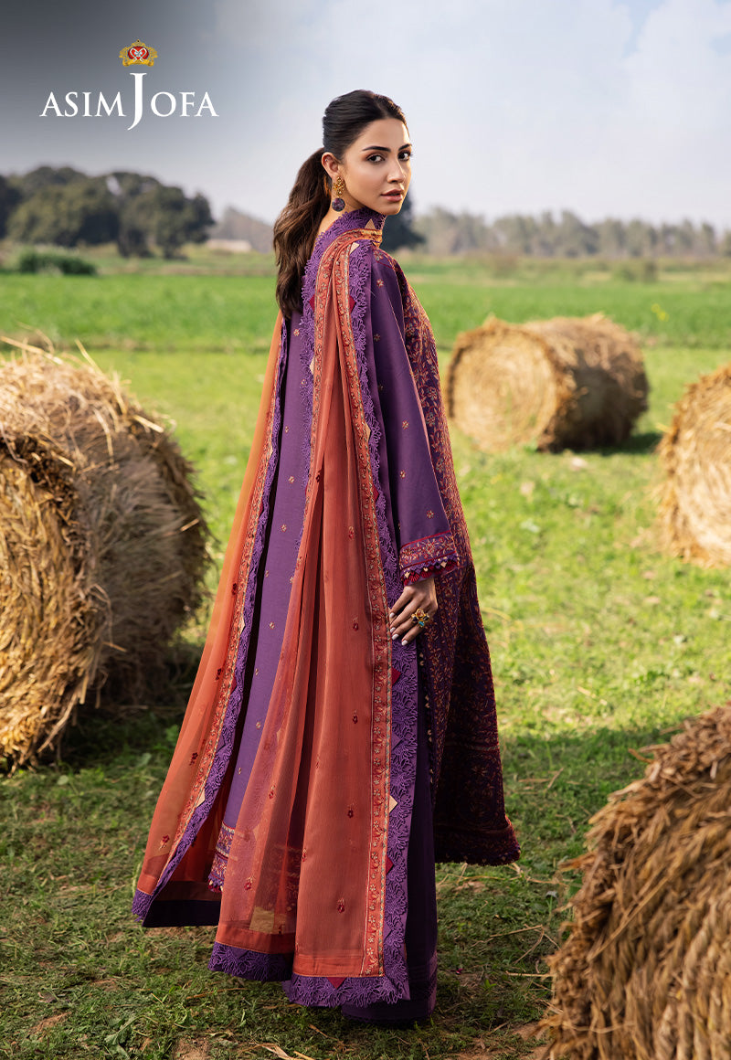 Asim Jofa Luxury Lawn 25 Ajell-13 Embroidered Lawn 3 Pcs