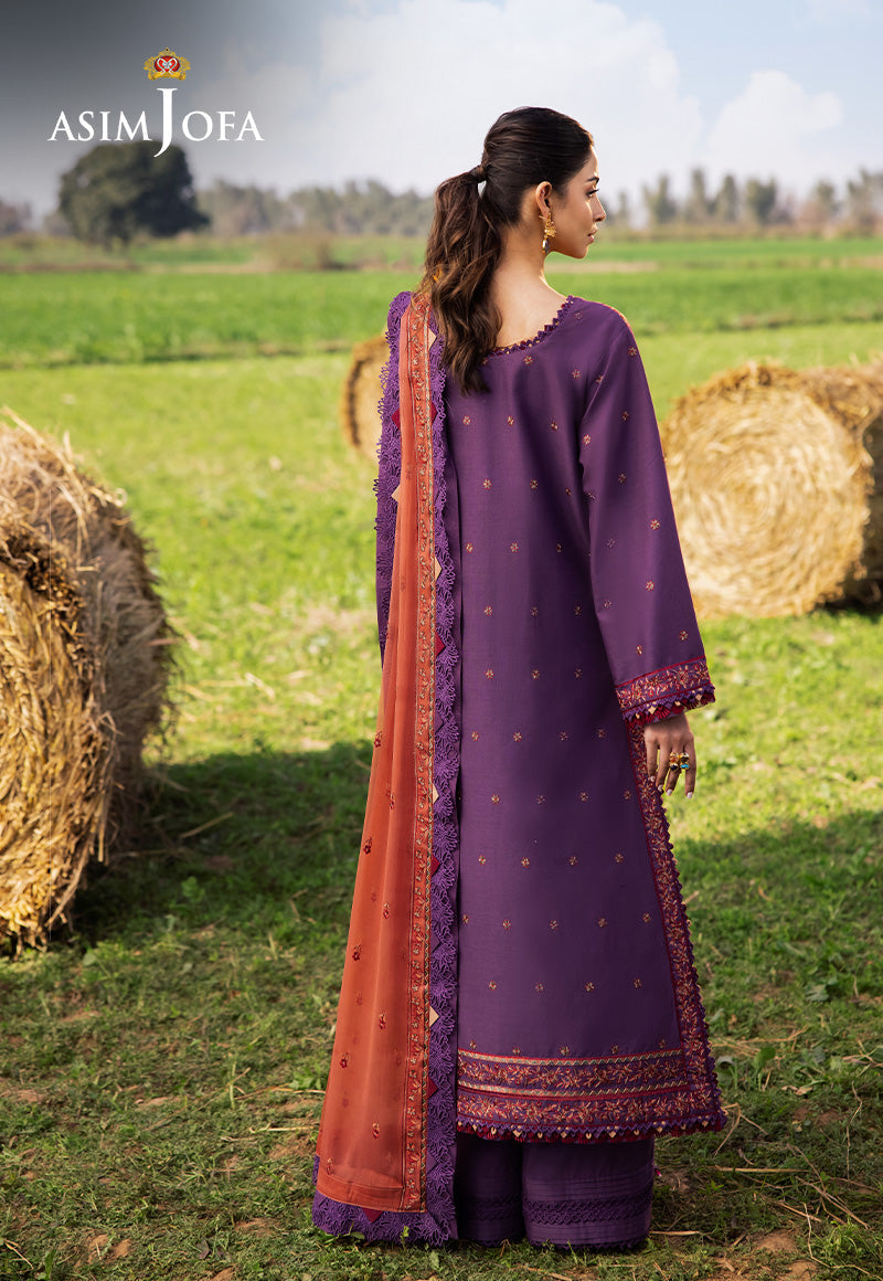 Asim Jofa Luxury Lawn 25 Ajell-13 Embroidered Lawn 3 Pcs