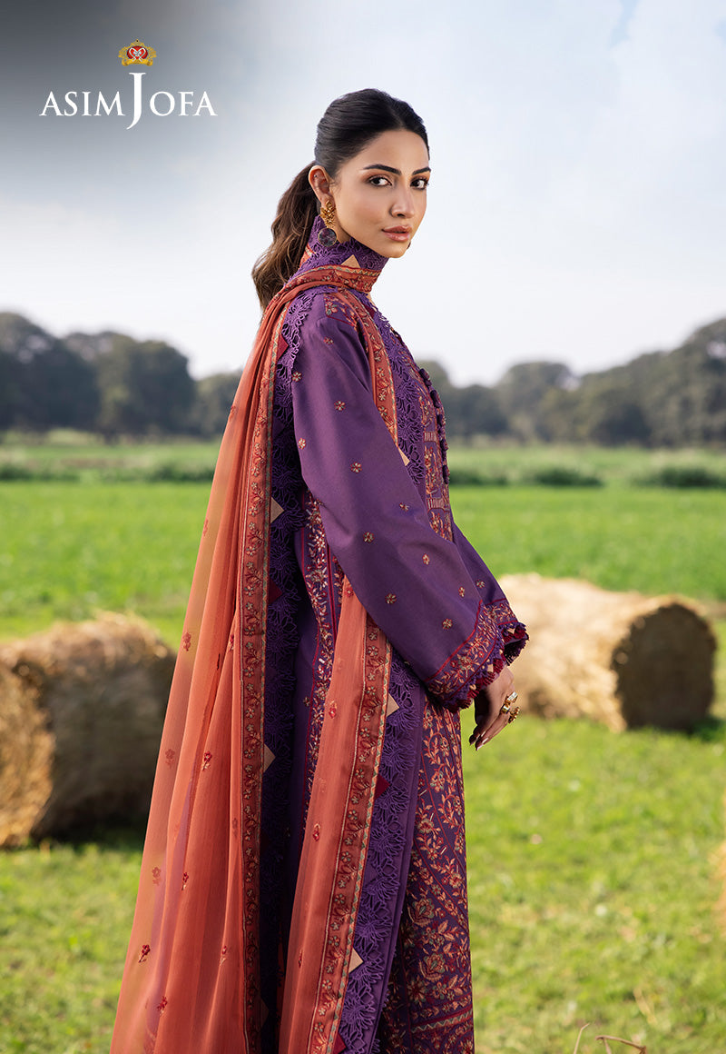 Asim Jofa Luxury Lawn 25 Ajell-13 Embroidered Lawn 3 Pcs