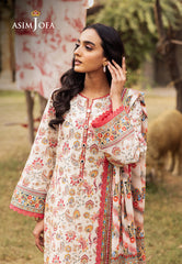 Asim Jofa Prints Unstitched Drop 2 Ajubj-50 Printed Lawn 3 Pc