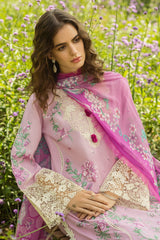 The Secret Garden Hemline By Mushq Unstitched 3 Piece Summer Suit-01-A-Lavendar Whispers