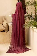 Luxe By Azure Unstitched 3 Piece Premium Cambric Suit-01-Berry Delight