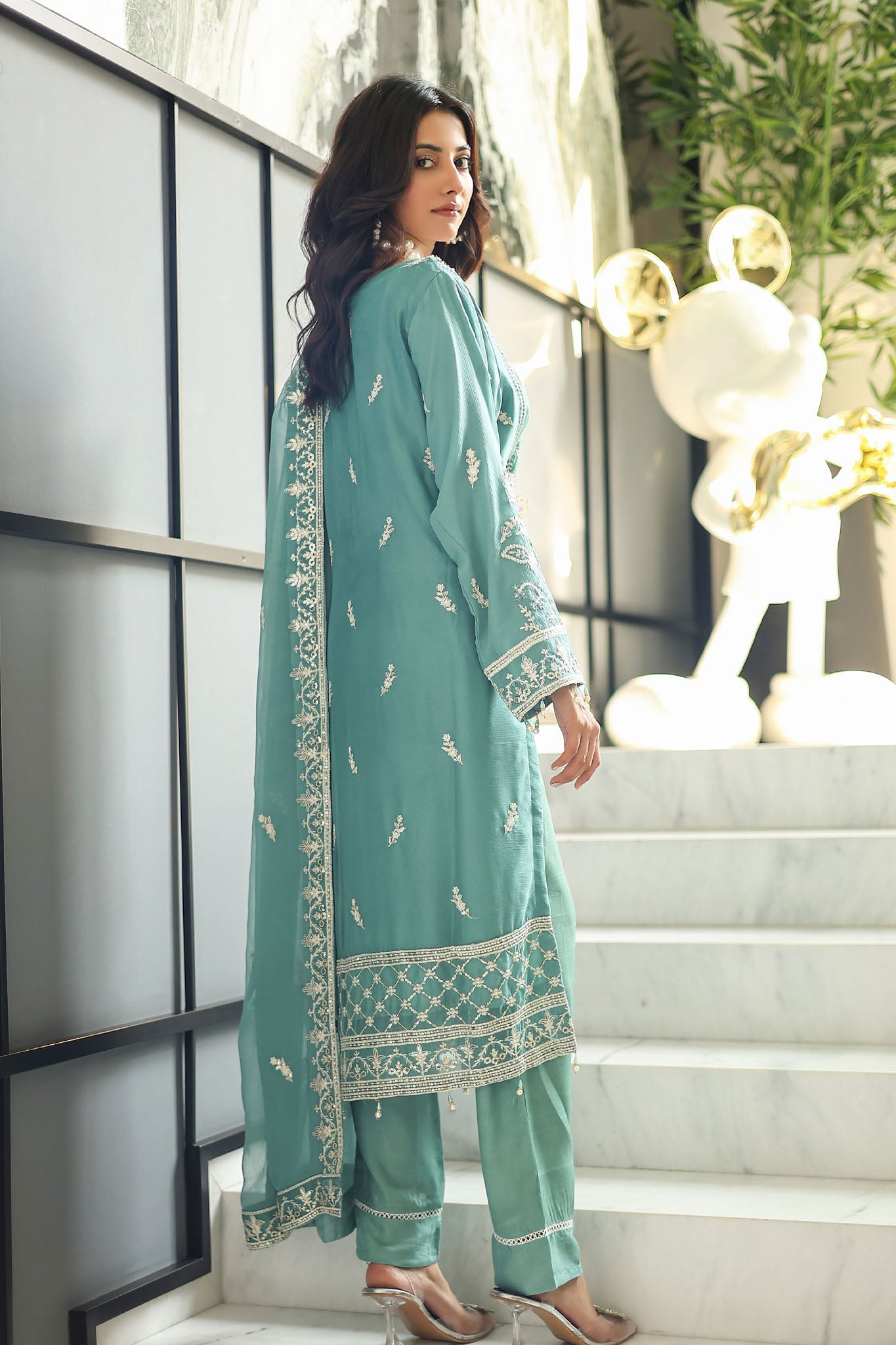 Mushq By Azmeerah Stitched 3 Piece Luxury Chiffon Pret Collection-01-Majestic Hue