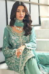 Mushq By Azmeerah Stitched 3 Piece Luxury Chiffon Pret Collection-01-Majestic Hue