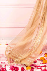Soughaat Separates By Zaaviay Stitched Gold Maysuri Net Dupatta