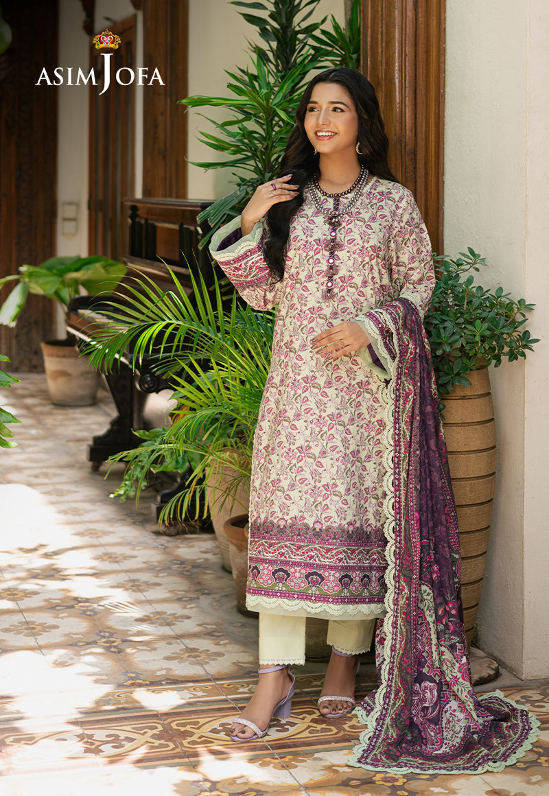 Asim Jofa Prints Unstitched Drop 2 Ajuub-27 Printed Lawn 3 Pc