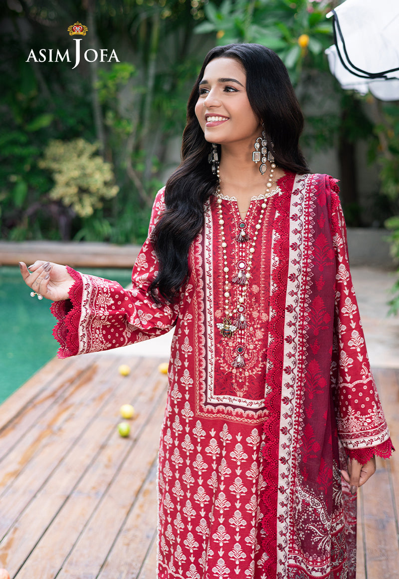 Asim Jofa Prints Unstitched Drop 2 Ajuub-32 Printed Lawn 3 Pc