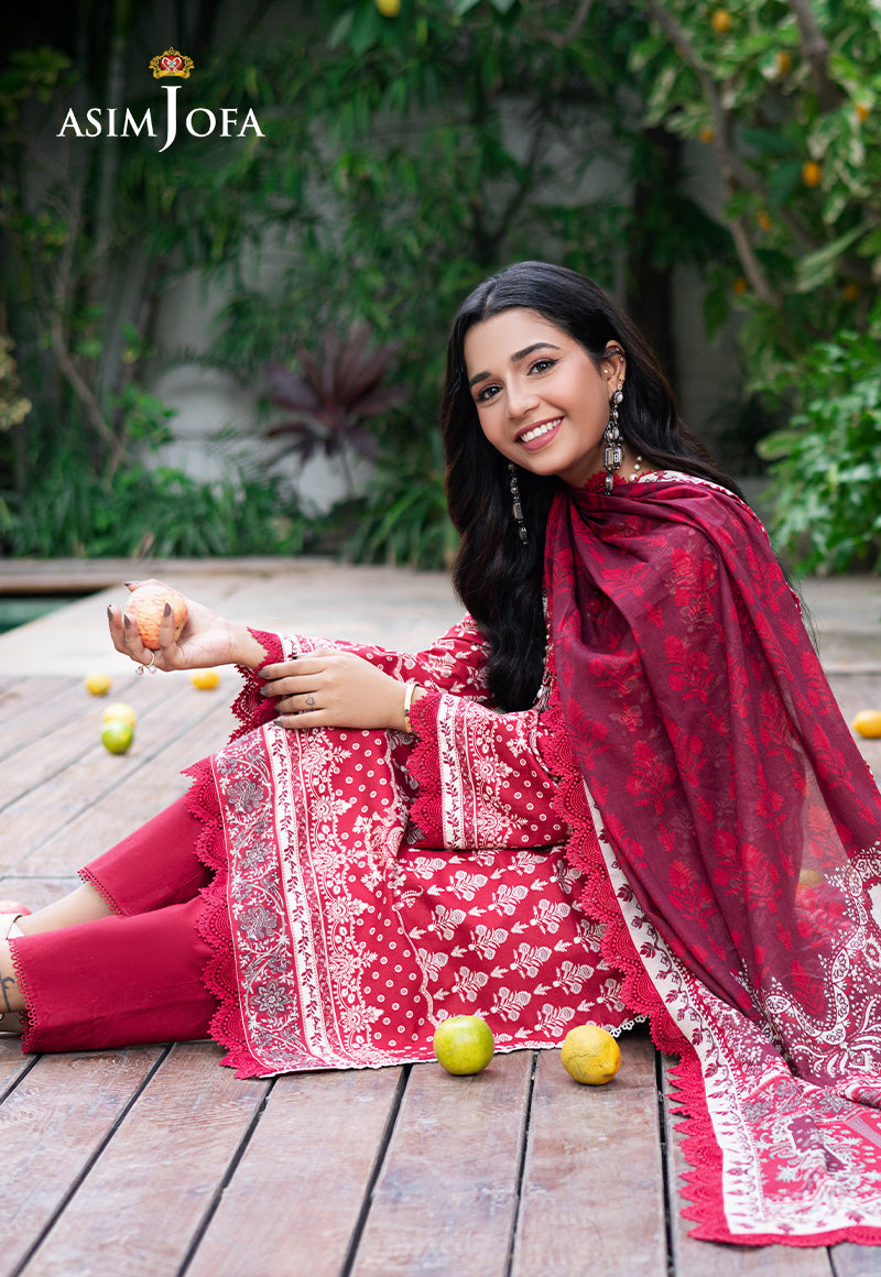 Asim Jofa Prints Unstitched Drop 2 Ajuub-32 Printed Lawn 3 Pc