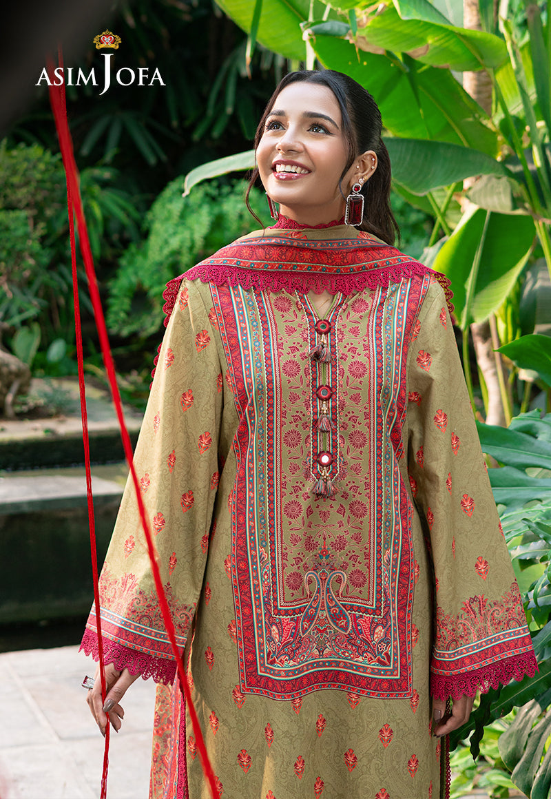 Asim Jofa Prints Unstitched Drop 2 Ajuub-28 Printed Lawn 3 Pc