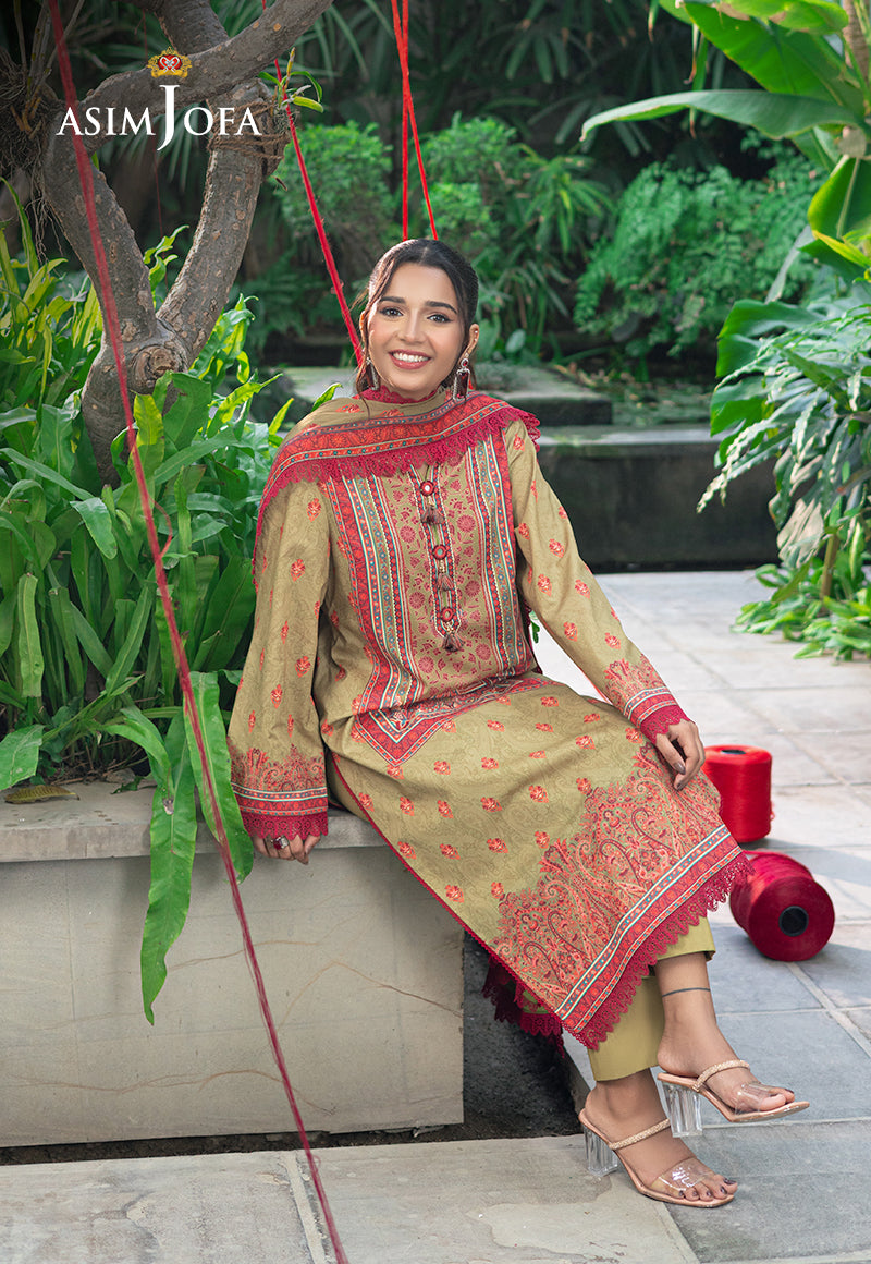 Asim Jofa Prints Unstitched Drop 2 Ajuub-28 Printed Lawn 3 Pc