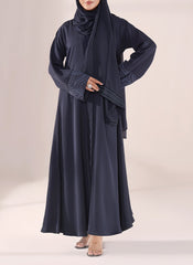 Hijab Ul Hareem Nida Navy Blue Embroidered Abaya | 0116-E-1118