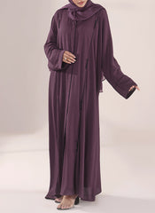 Hijab Ul Hareem Zoom Nida Hand Work Purple abaya | 0116-J-1102
