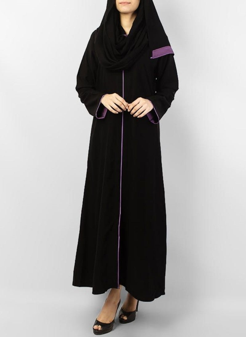 Hijab Ul Hareem Colored Pipin Work Stylish Abaya 0116-R Huh