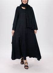 Hijab Ul Hareem Black Pull Over Abaya - 0120-P-Big Flair