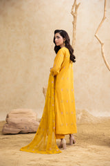 Threads & Weaves Stitched 3 Piece Emb Lawn Suit-BL26104